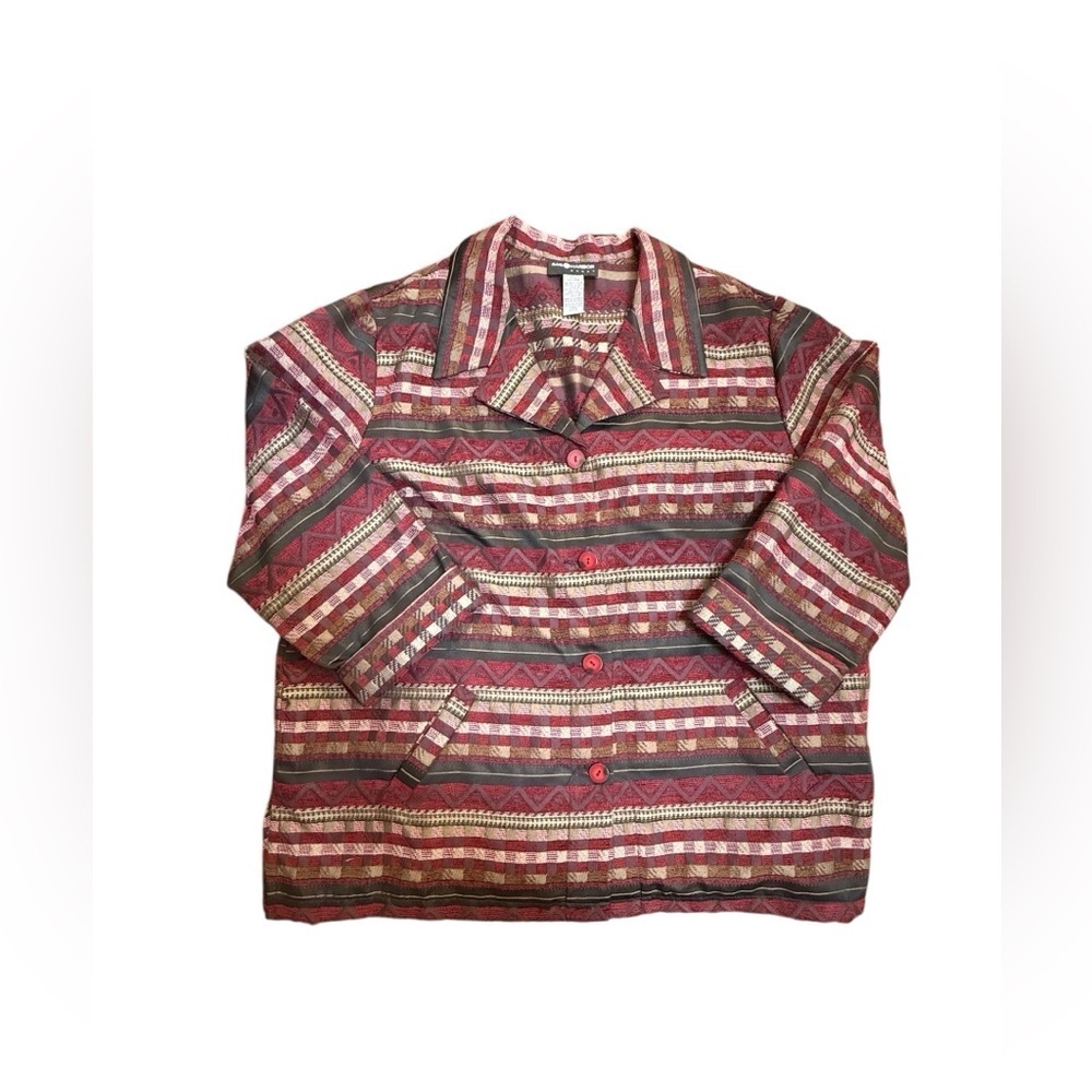 Sag Harbor Vintage Women’s Tapestry Button Up Jacket Size 24W